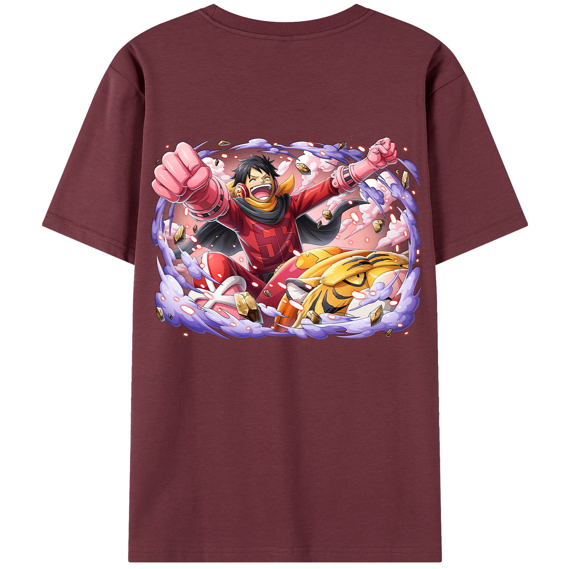 ワンピース モンキー・D・ルフィ ONE PIECE Monkey D. Luffy 綿100％半袖Tシャツ（背面プリント）